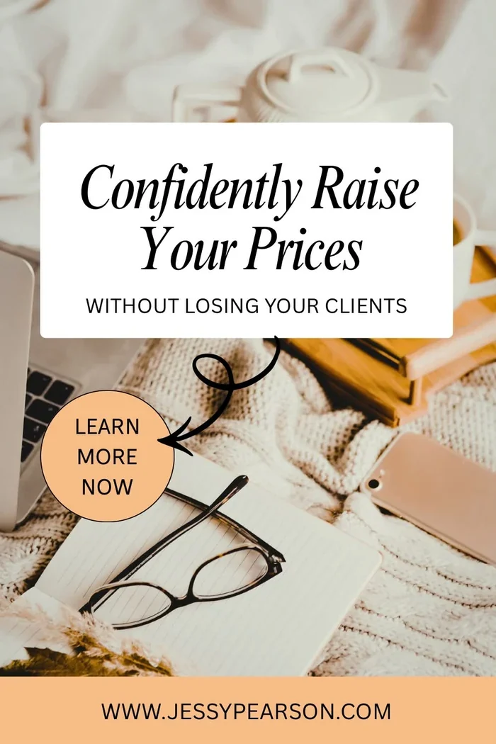 Pin design reading Confidently raise your prices without losing your clients