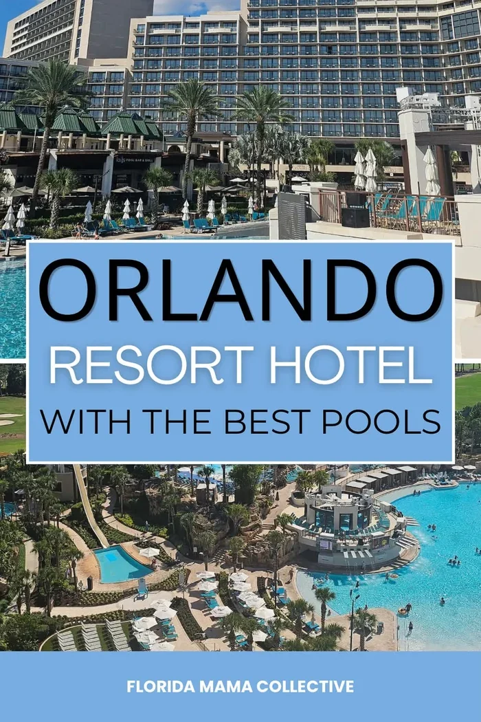 Pin design reading Orlando resort hotel with the best pools